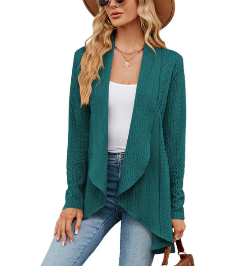 Inah Chic | Cardigan ouvert drapé avec un attrait sans effort