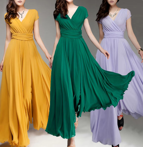 Robe de Soirée Longue à Décolleté en V Claire Glamour