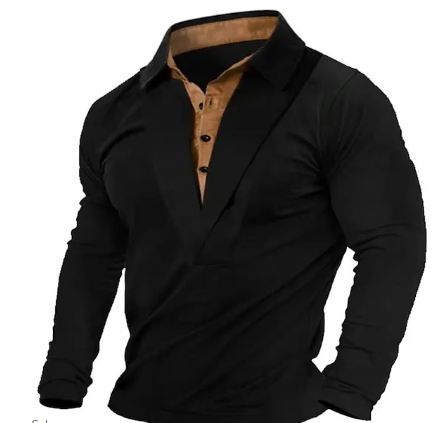 Sweat-shirt à manches longues slim-fit Conan avec col à boutons