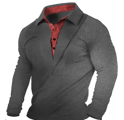 Sweat-shirt à manches longues slim-fit Conan avec col à boutons