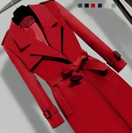Manteau ceinturé à double boutonnage Rena