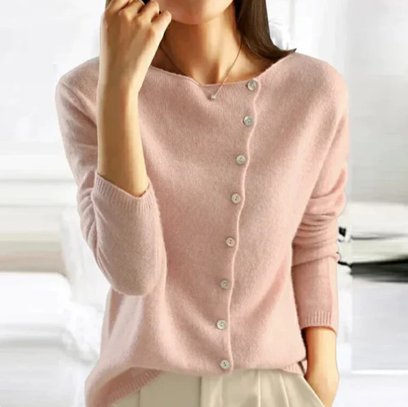 Jours ensoleillés | Pull asymétrique boutonné