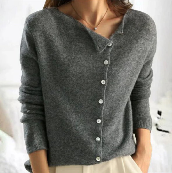 Jours ensoleillés | Pull asymétrique boutonné