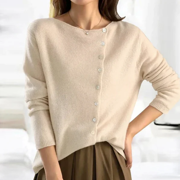 Jours ensoleillés | Pull asymétrique boutonné