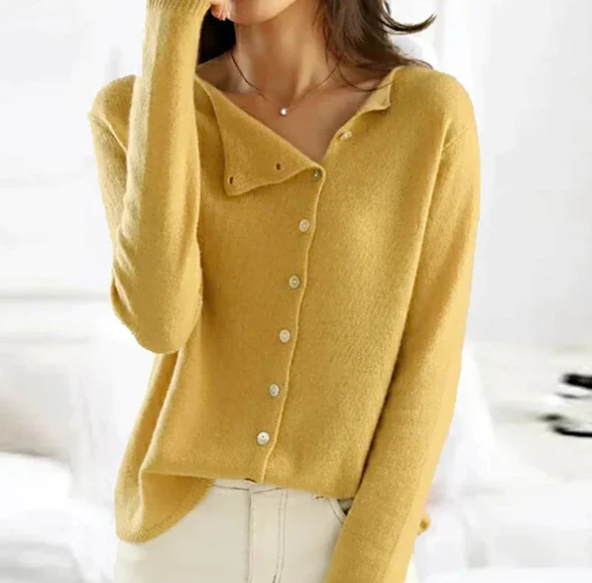 Jours ensoleillés | Pull asymétrique boutonné