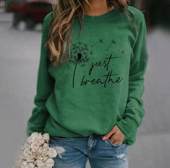 Il suffit de respirer | Sweat pissenlit graphique