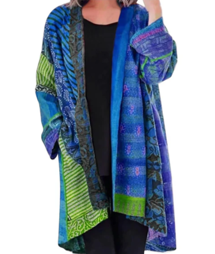 Veste longue en patchwork bohème Jenika