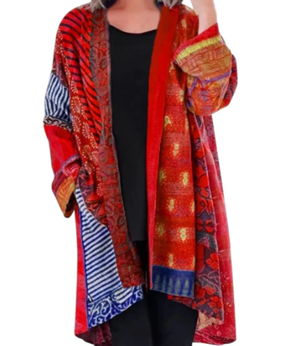 Veste longue en patchwork bohème Jenika