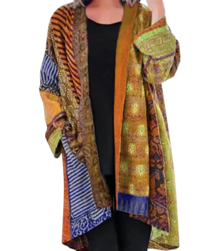 Veste longue en patchwork bohème Jenika