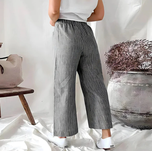 Pantalon large à rayures chic et sans effort Danife
