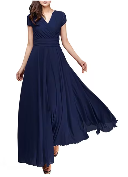 Robe de Soirée Longue à Décolleté en V Claire Glamour