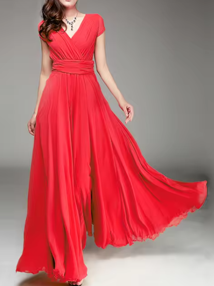 Robe de Soirée Longue à Décolleté en V Claire Glamour