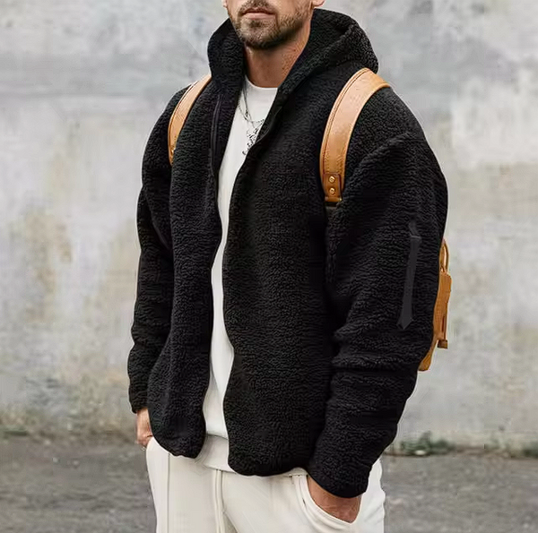 Veste à capuche en peluche teddy