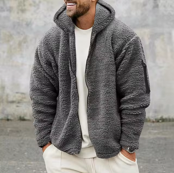 Veste à capuche en peluche teddy