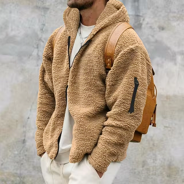 Veste à capuche en peluche teddy