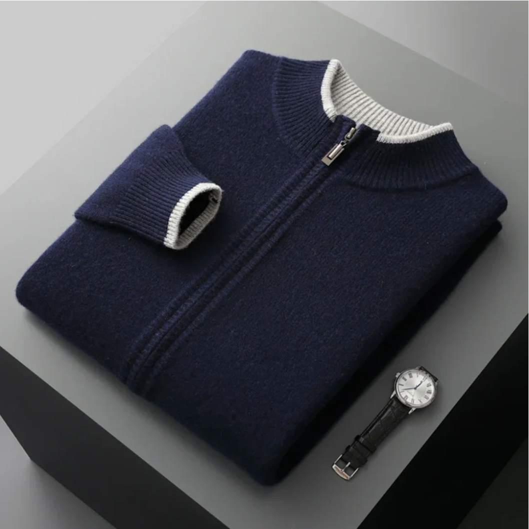 Dennis - Pull-over avec col côtelé et zip