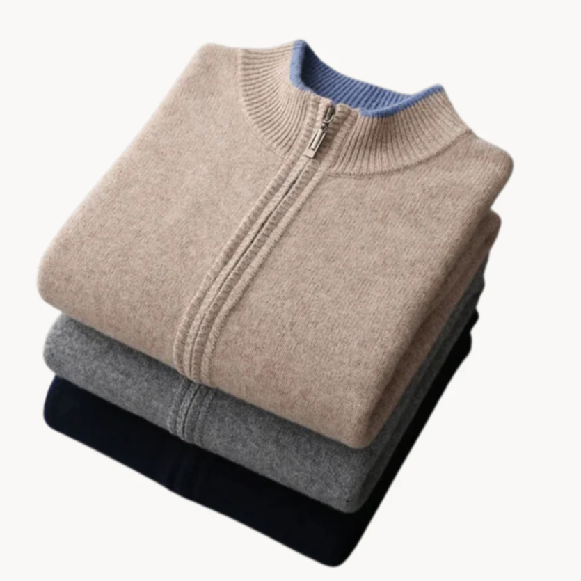 Dennis - Pull-over avec col côtelé et zip