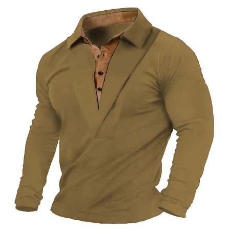 Sweat-shirt à manches longues slim-fit Conan avec col à boutons