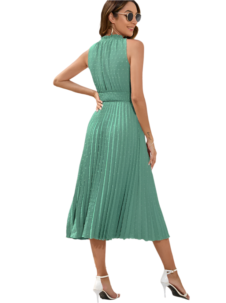Hale - Robe midi plissée délicate avec détails à nouer
