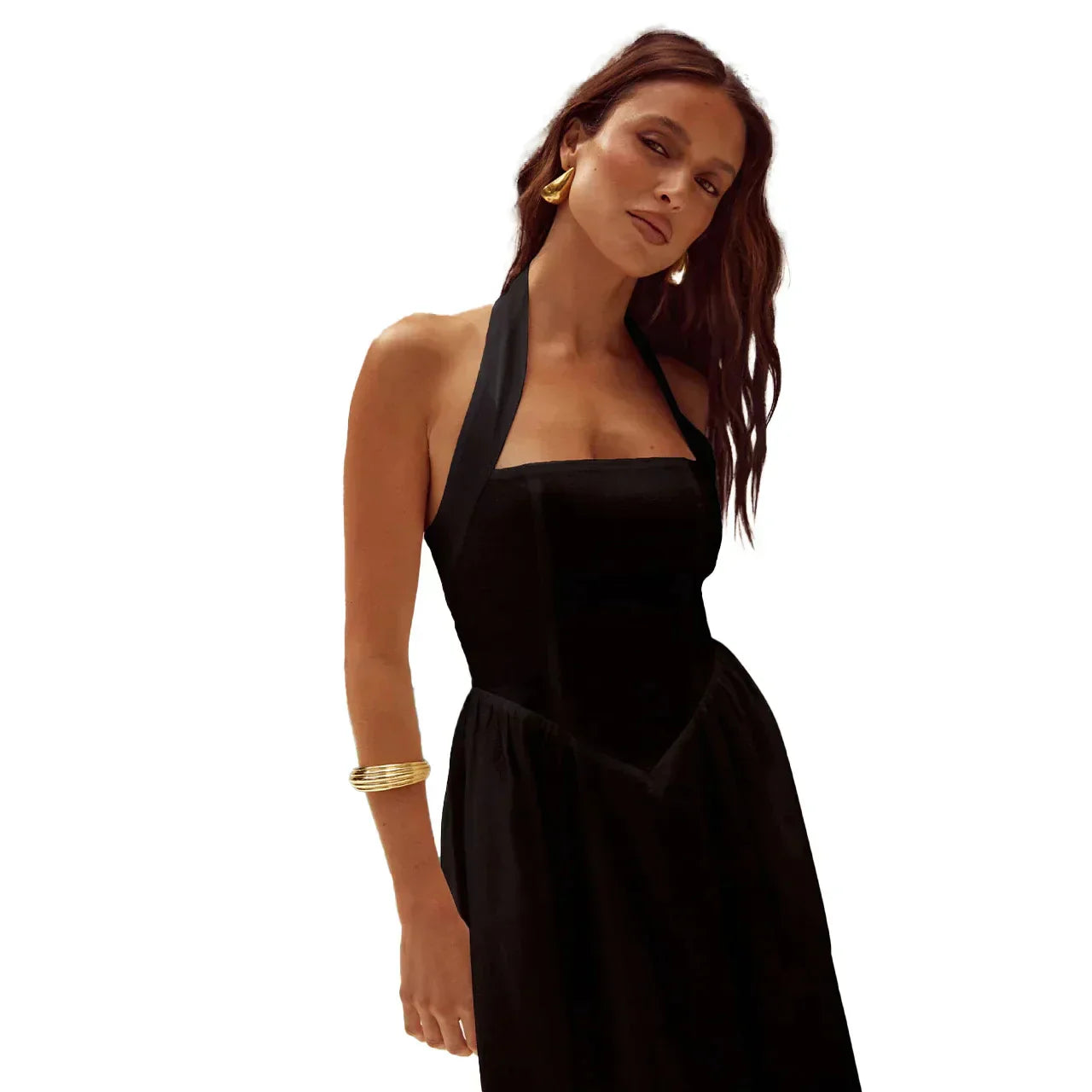 Pernilla – Robe Maxi Élégante avec Décolleté Halterneck