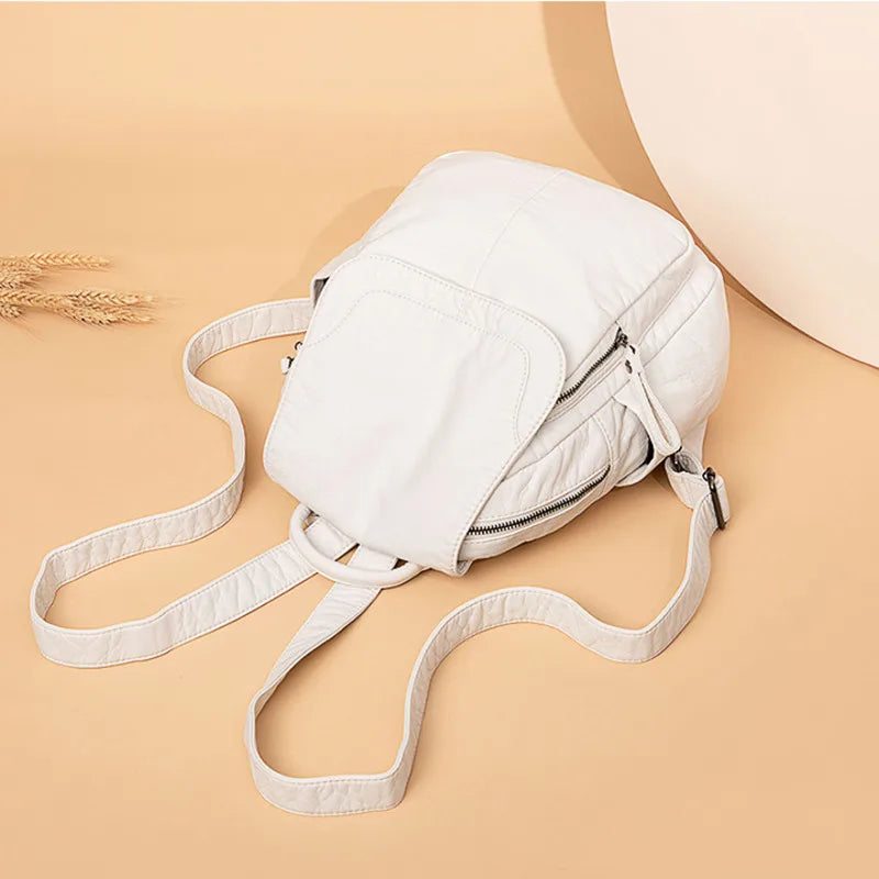 Anna - Randonneuse urbaine Sac à dos en cuir souple