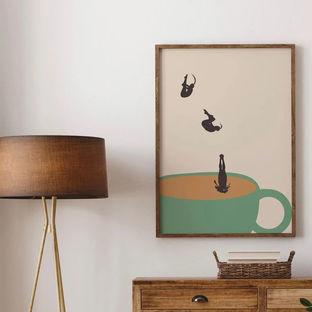MugDive - Affiches d'art fantaisistes inspirées du café