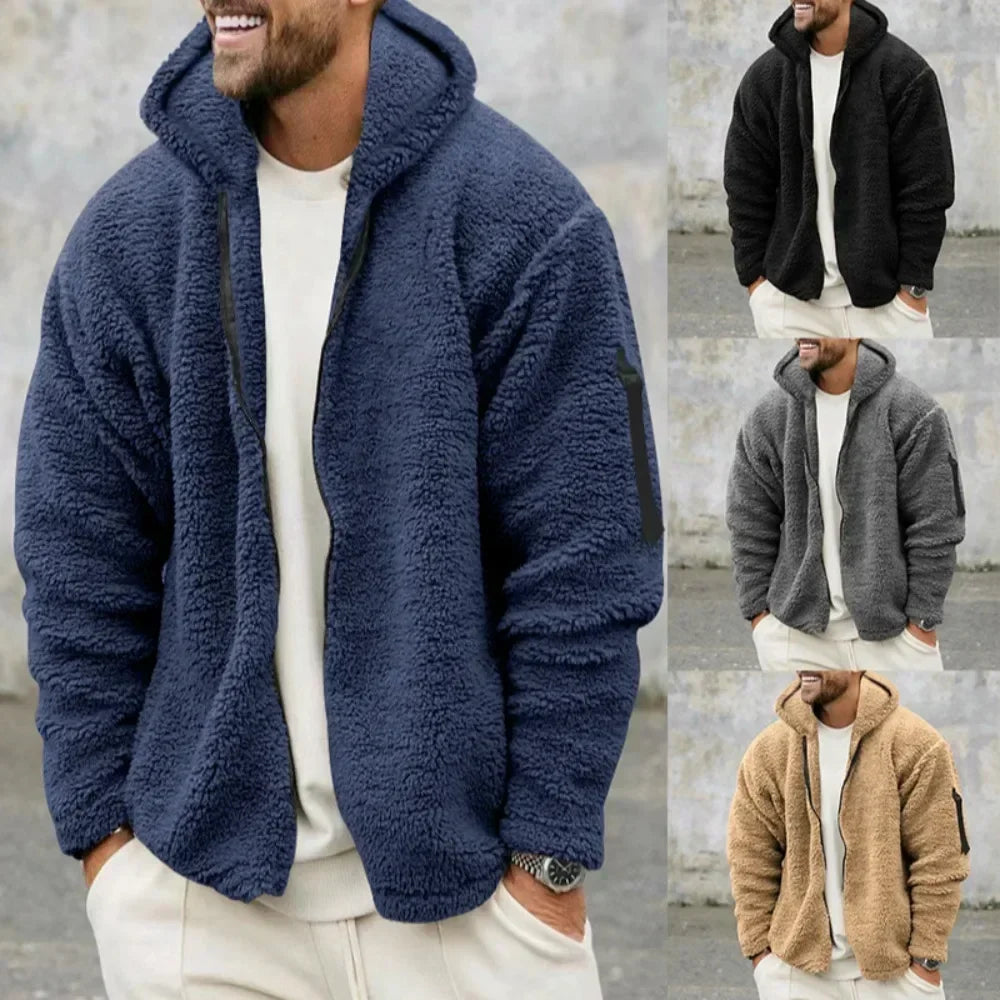 Veste à capuche en peluche teddy