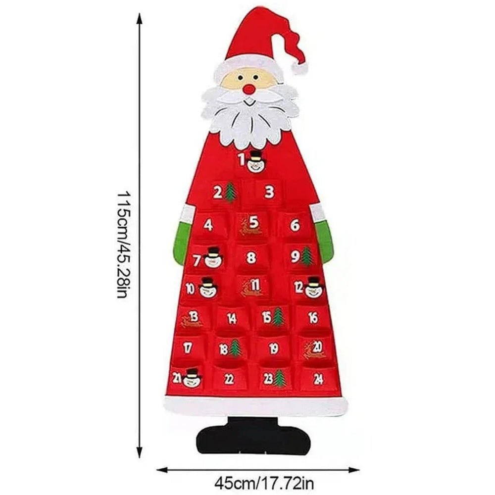 Calendrier de l'Avent en feutre en tissu, décoration de Noël, pendants de Noël, ornaments Père Noël