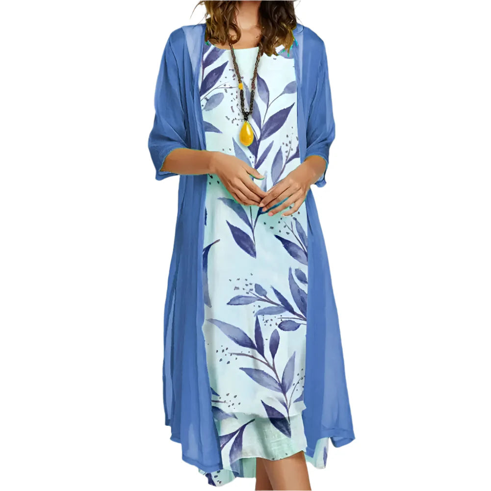 Robe à Col Ronde Liva pour Femmes au Design Léger et Élégant