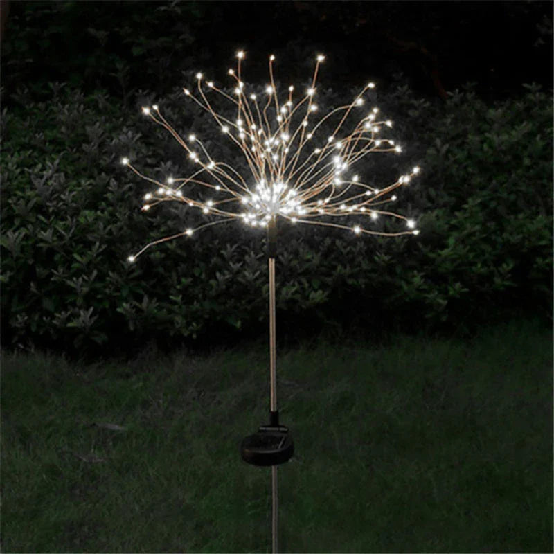 Lumières de feu d'artifice LED solaires étanches
