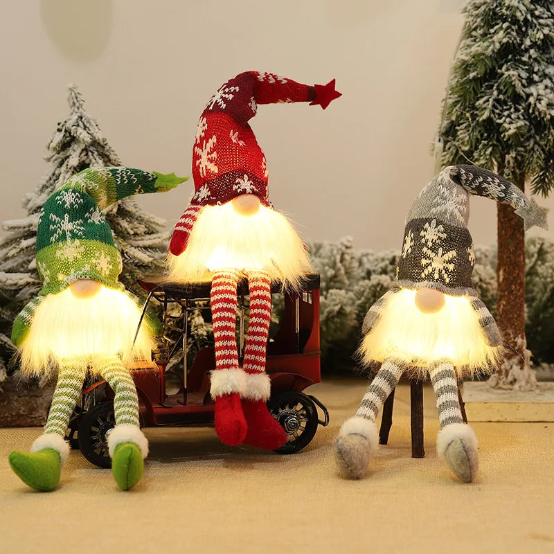Poupée Gnome de Noël sans visage avec veilleuse