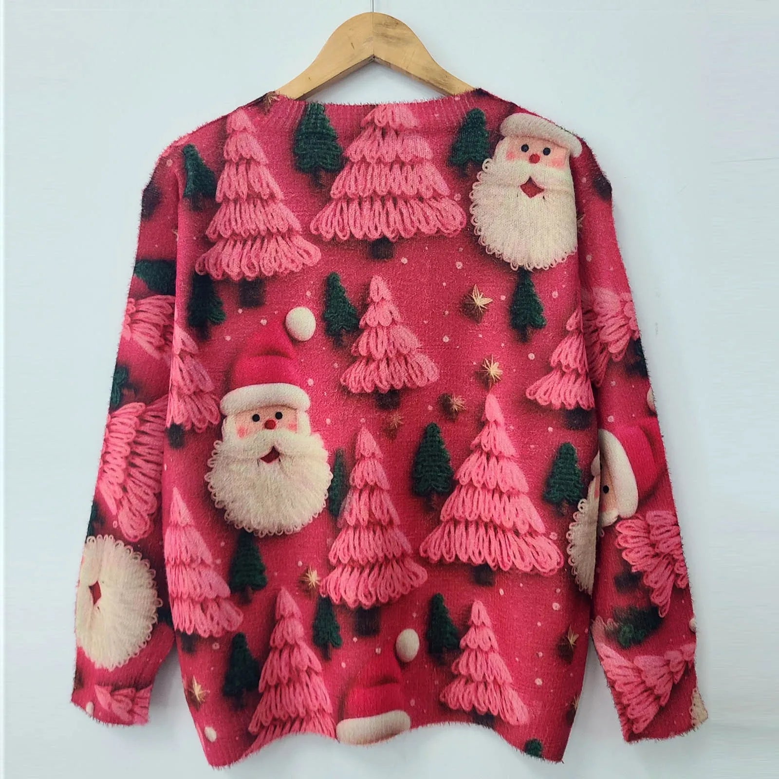 Martha - T-shirt à col rond imprimé de Noël à manches longues