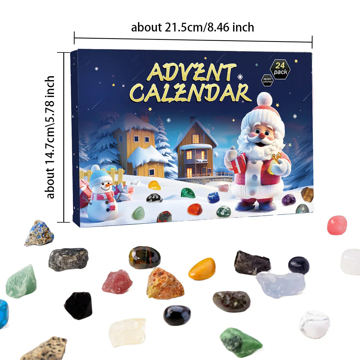 Calendrier de l'Avent avec des pierres de cristal