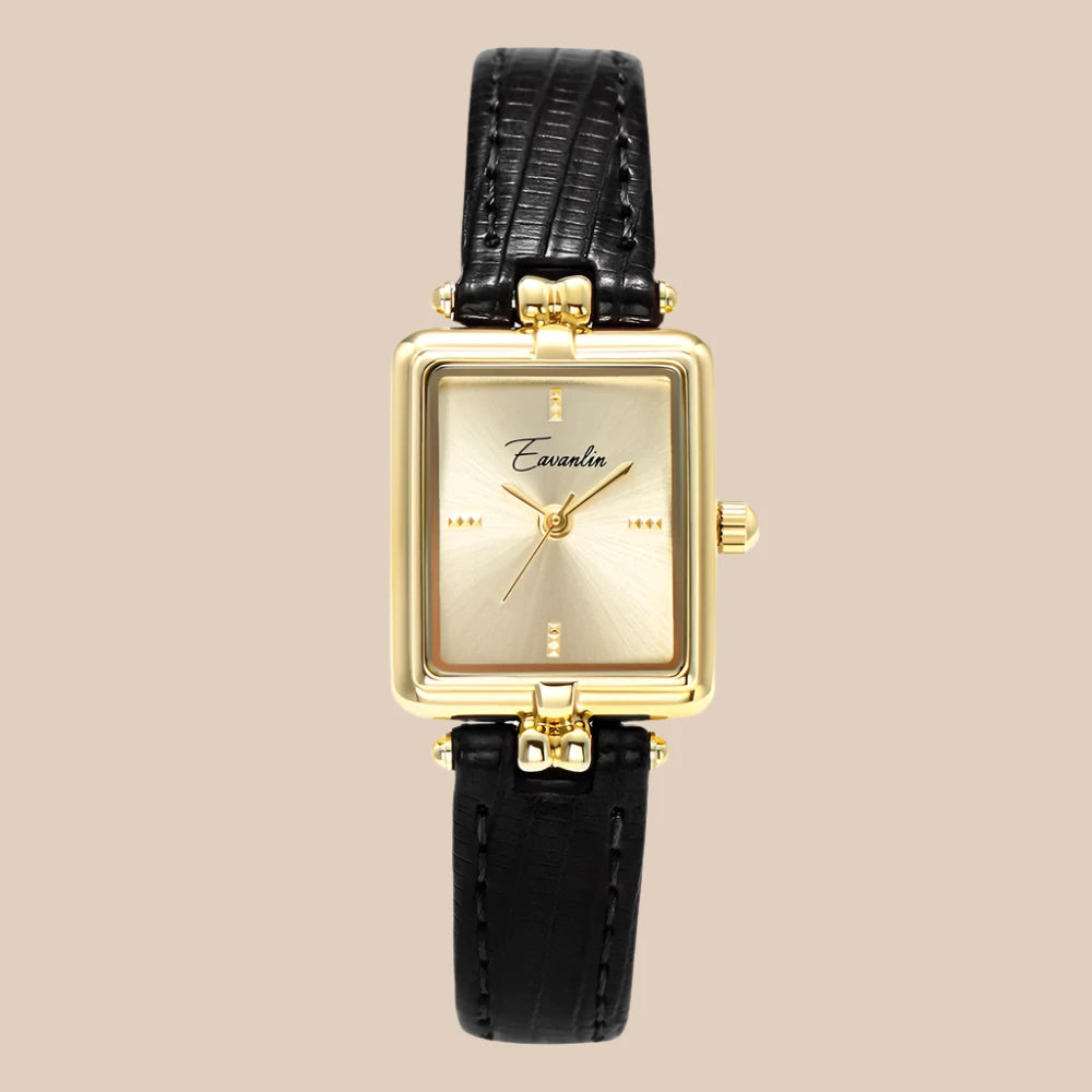 Sara - Montre classique carrée et ovale avec bracelet en cuir