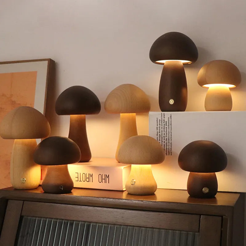 Lampe de table en bois MystiGlow