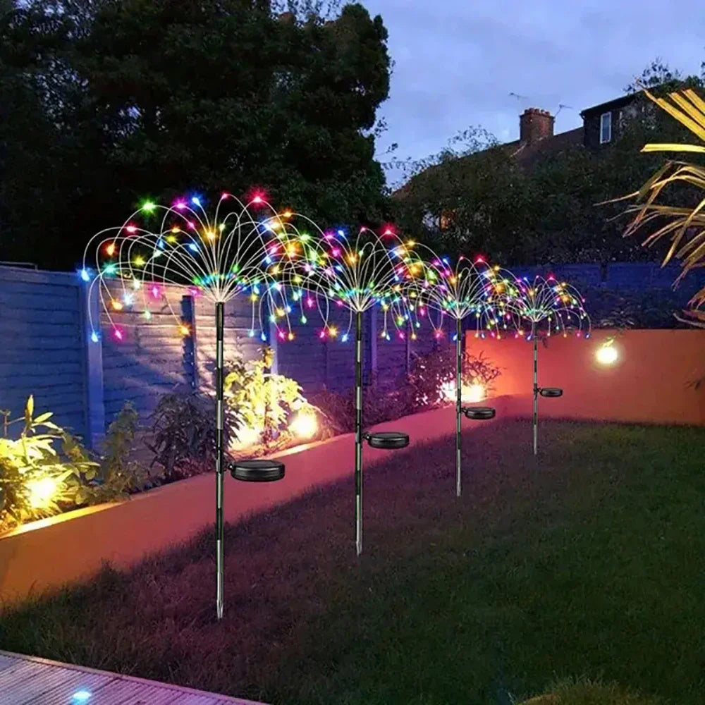 Lumière féerique solaire en forme de feu d'artifice