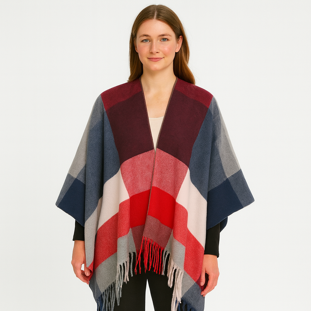 Selina | Cardigan géométrique avec écharpe et devant ouvert