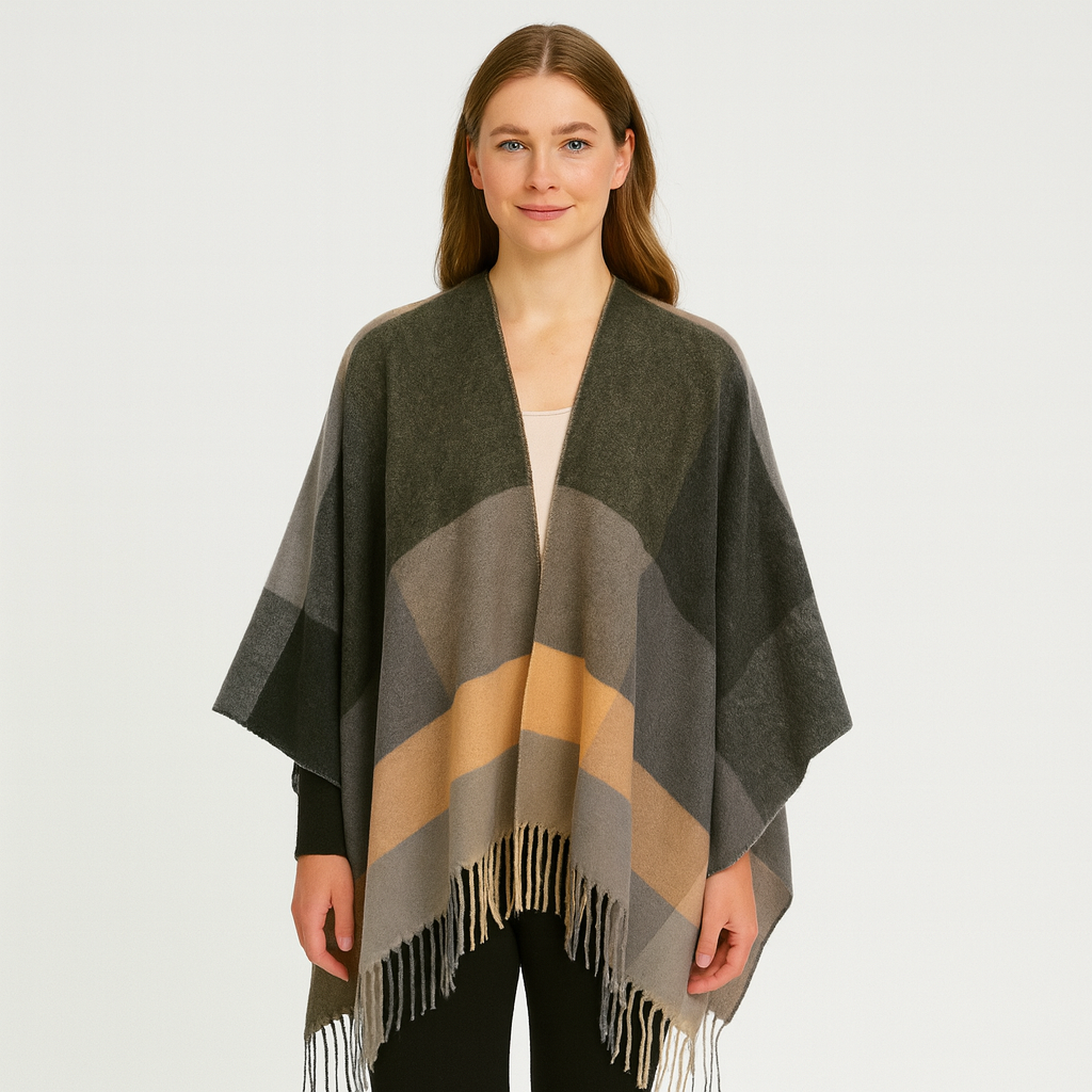 Selina | Cardigan géométrique avec écharpe et devant ouvert