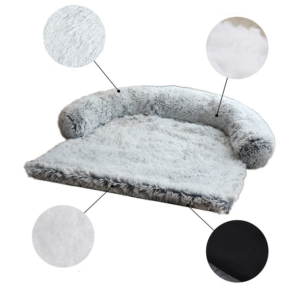 SnuggleNest - Canapé-lit en peluche pour animaux de compagnie pour un confort et une détente ultimes