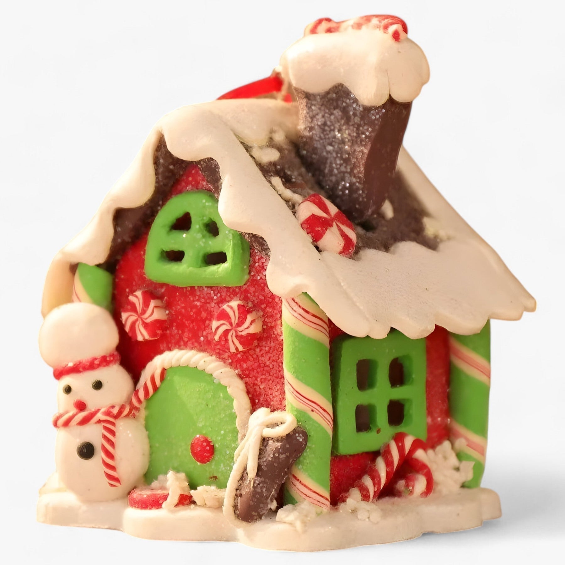 Décor de village suspendu en céramique douce de Noël