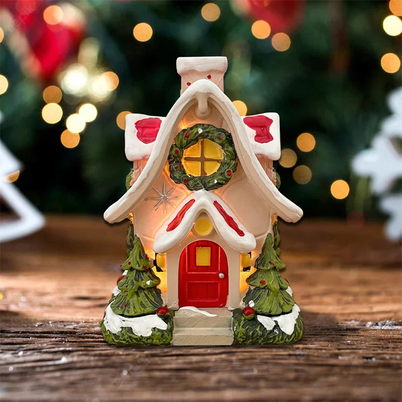 Cabane de Noël illuminée de manière créative