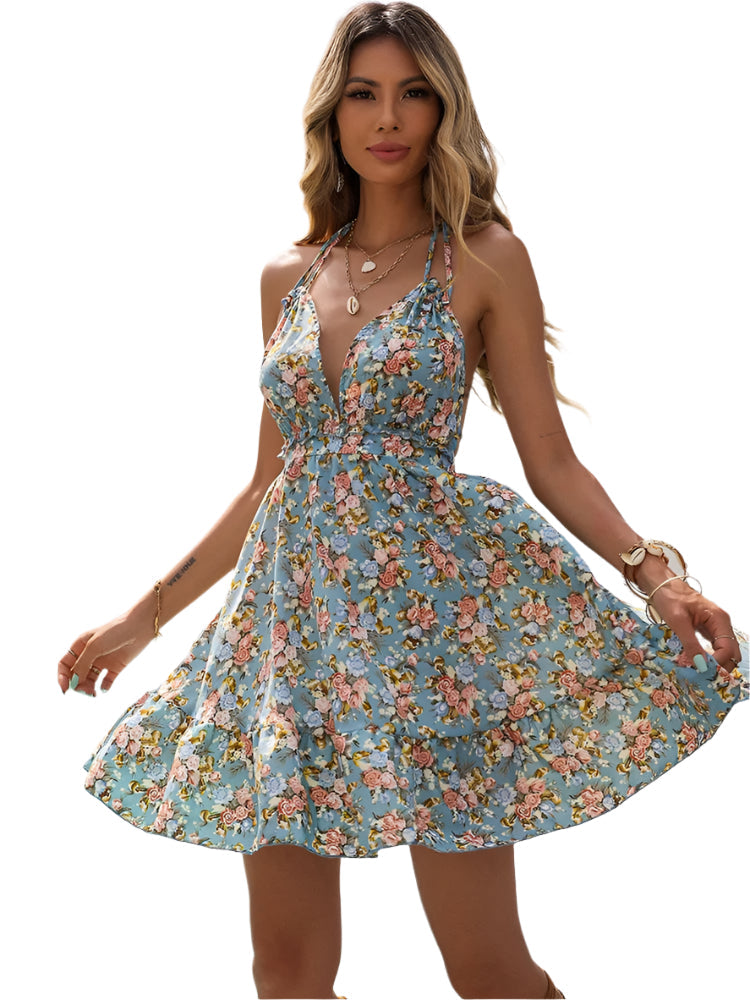 Michelle – Robe Rygløs Élégante avec Cordon