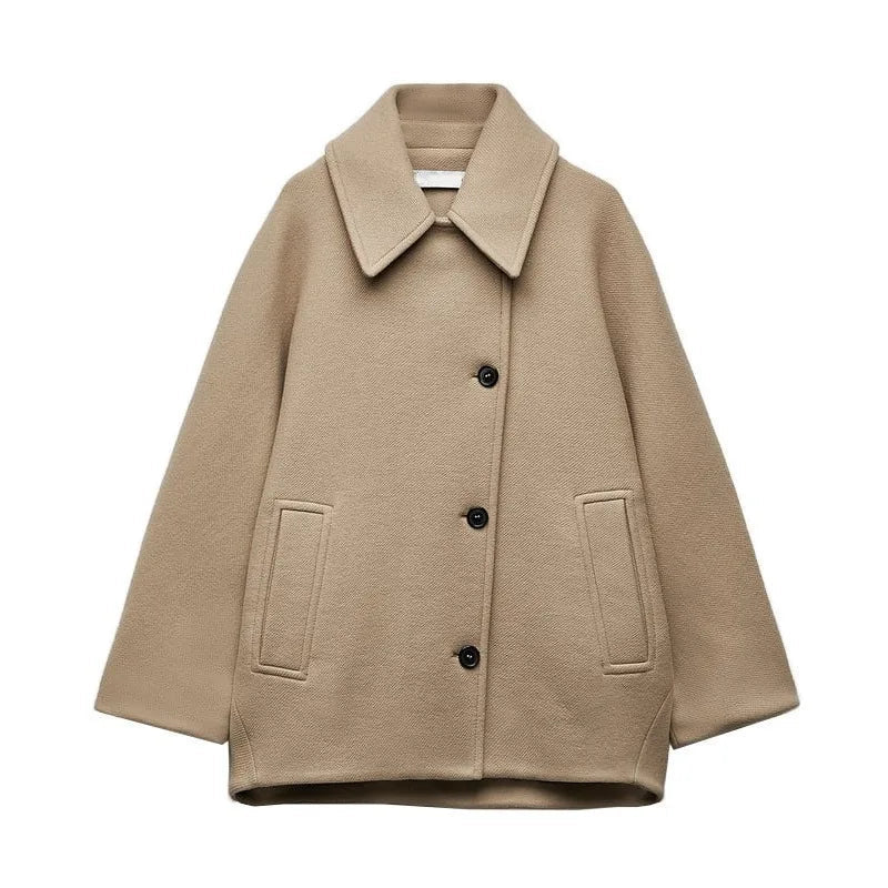 Caroline - Manteau décontracté oversized en laine mélange
