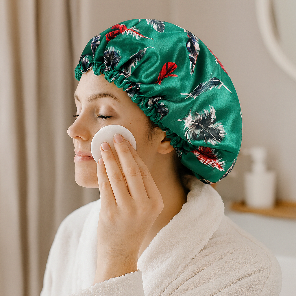 SilvaLuxe | Coiffe ondulable en soie avec plumes vertes pour la protection et la brillance des cheveux