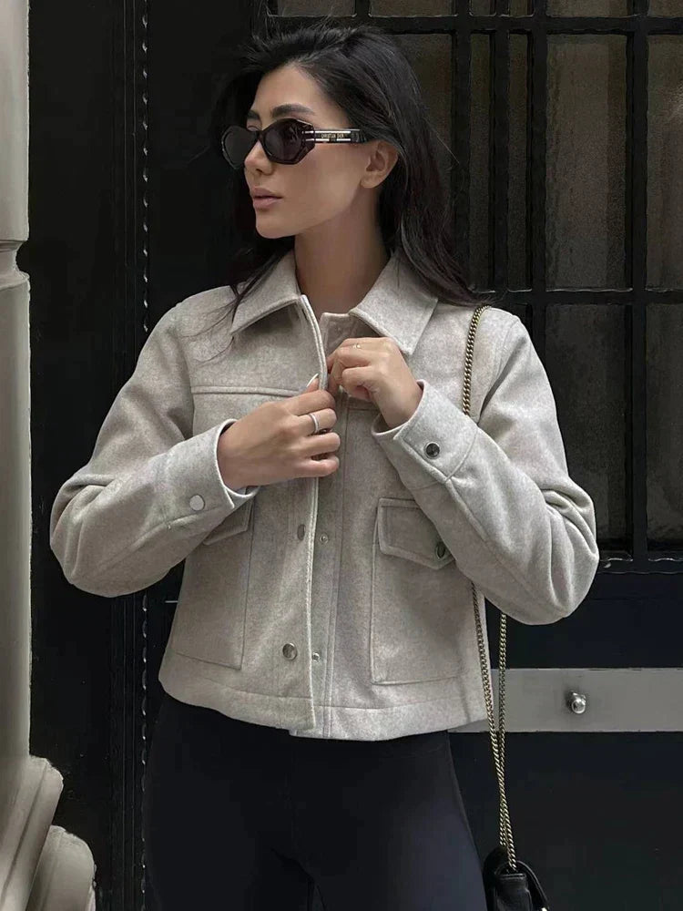 Sara - Veste avec poches profondes et bouton