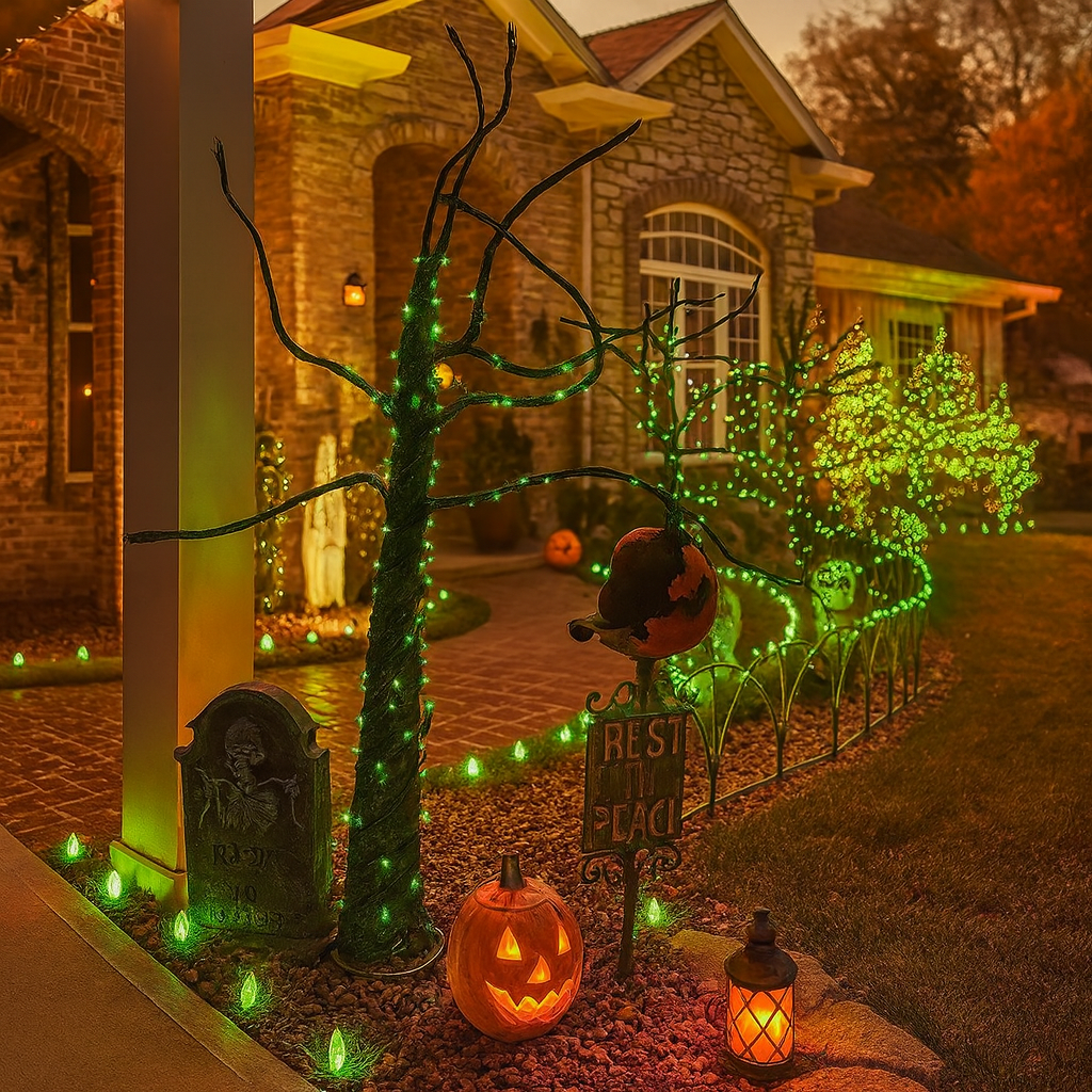 Guirlande lumineuse SolarGlow Halloween – Éclairage extérieur solaire pour jardin et terrasse