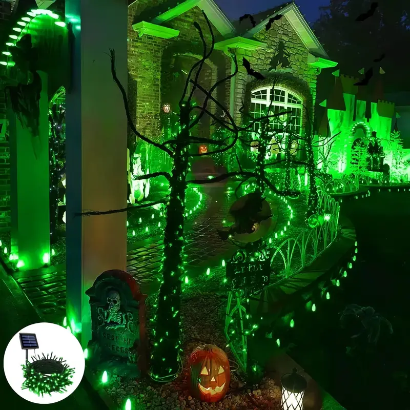 Guirlande lumineuse SolarGlow Halloween – Éclairage extérieur solaire pour jardin et terrasse