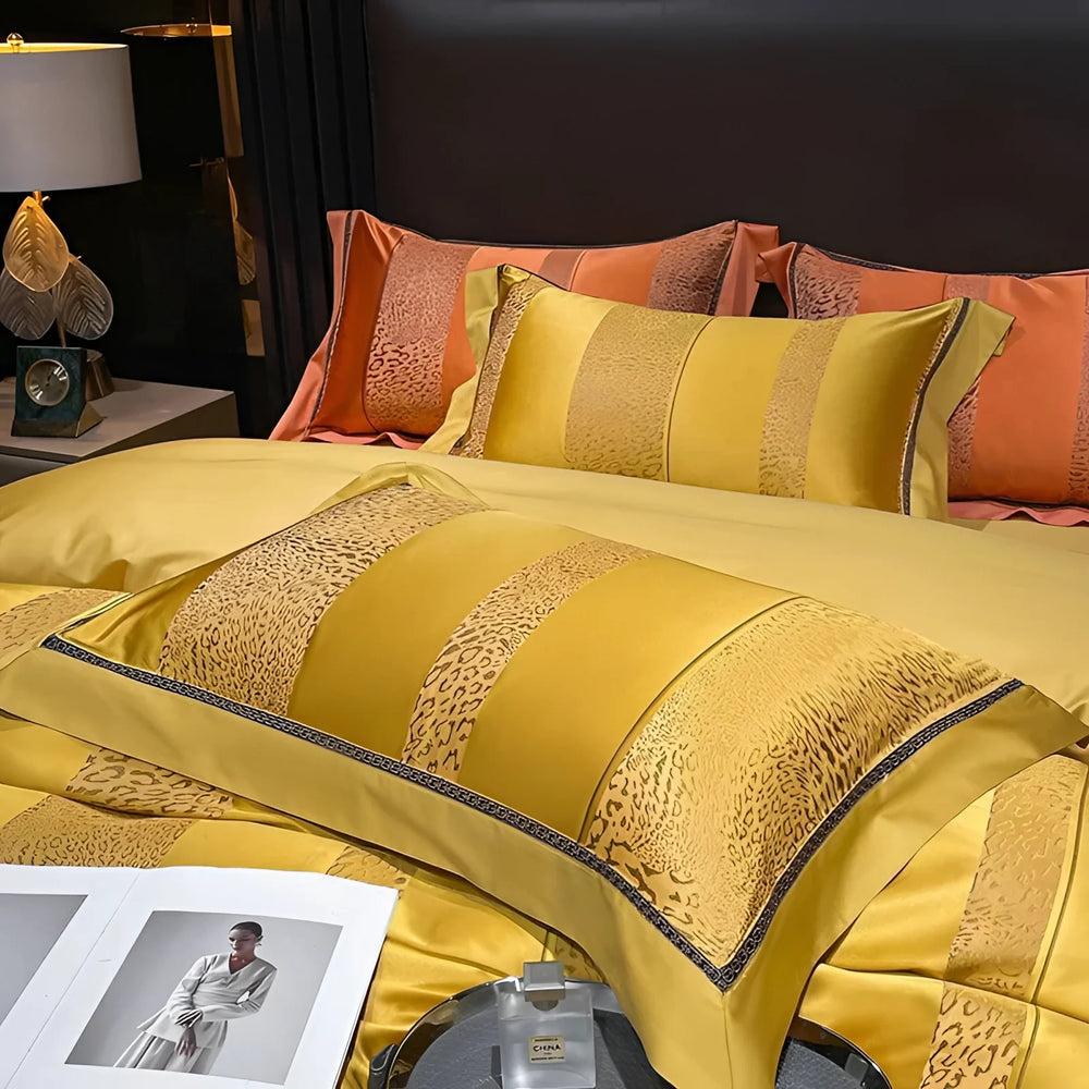 SatinLuxe Ensemble de Lit – Design Luxueux avec Rayures en Satin pour un Confort Ultime