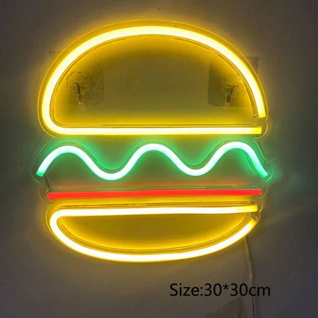 GlowBite Néon Fastfood Natlys – Créez une Ambiance Tendance et Amusante