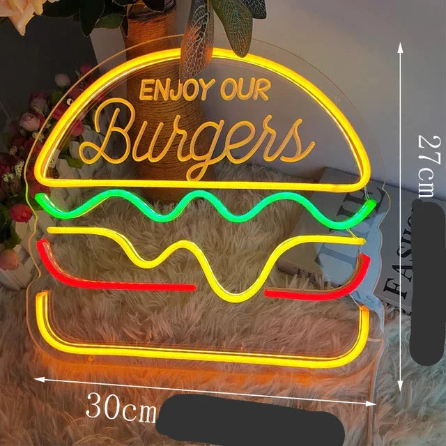 GlowBite Néon Fastfood Natlys – Créez une Ambiance Tendance et Amusante